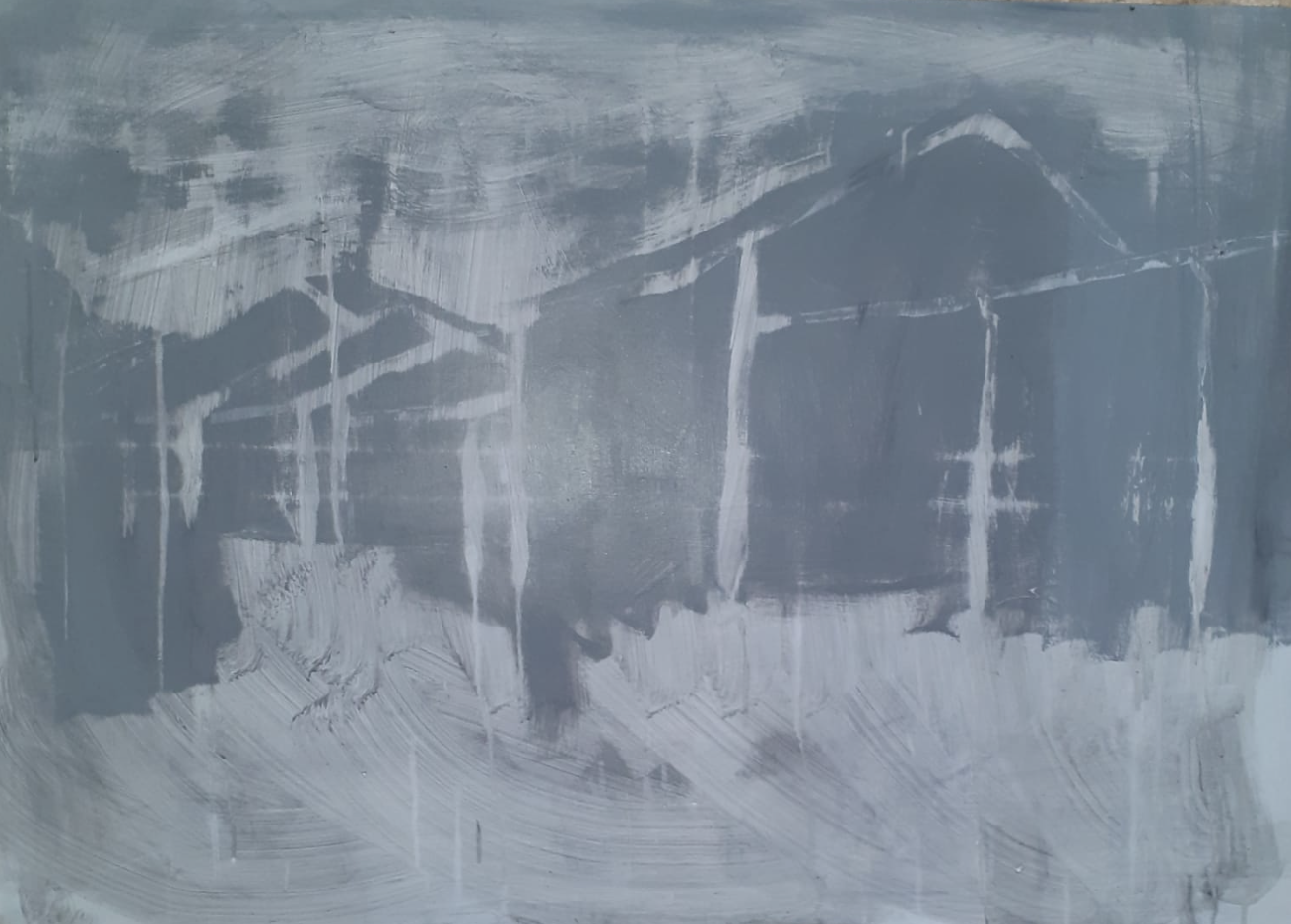 Living With the Past - acrylic on canvas